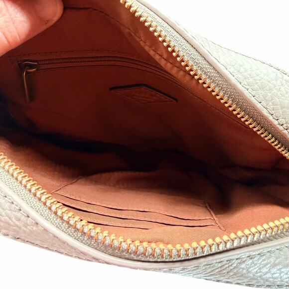 Fossil Gemma Cream Pebbled Leather Crossbody Small Camera Bag Adjustable Strap - Picture 9 of 9